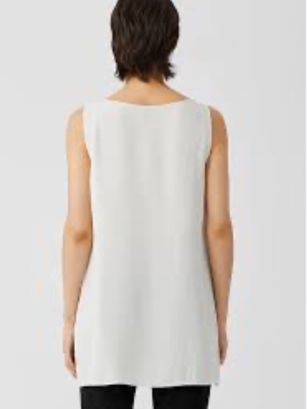 Eileen Fisher 100% Silk Ivory Sleeveless Tunic Women’s Size Medium